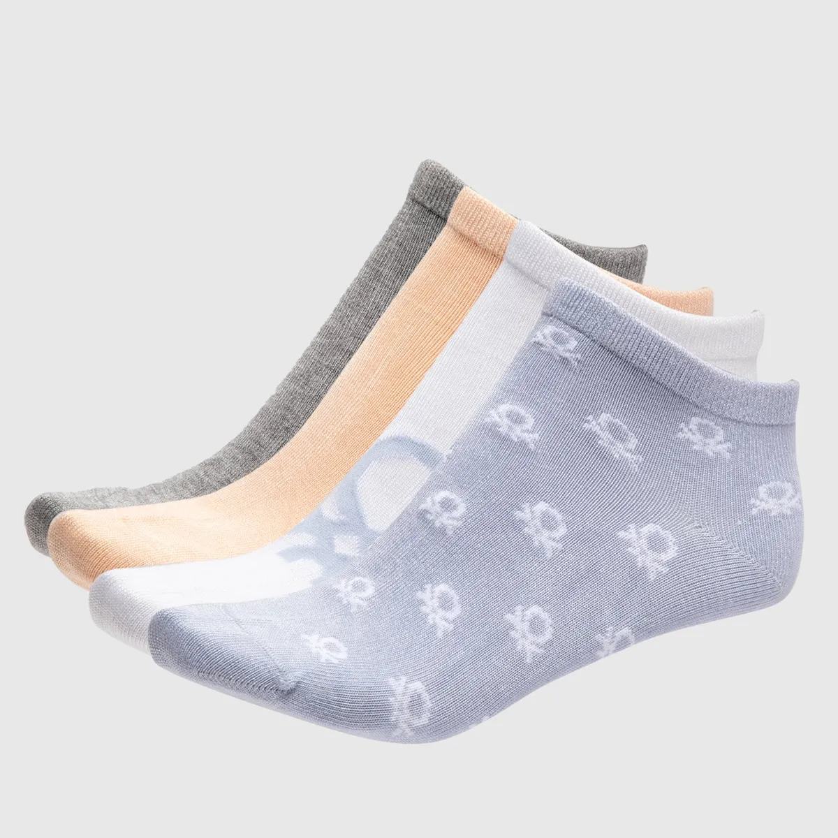 BENETTON - Pack de 4 Calcetines Cortos Mujer Benetton