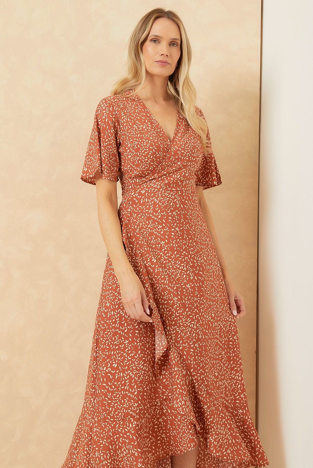 APOLOGY - Vestido Midi Apology Volados Mujer Viscosa