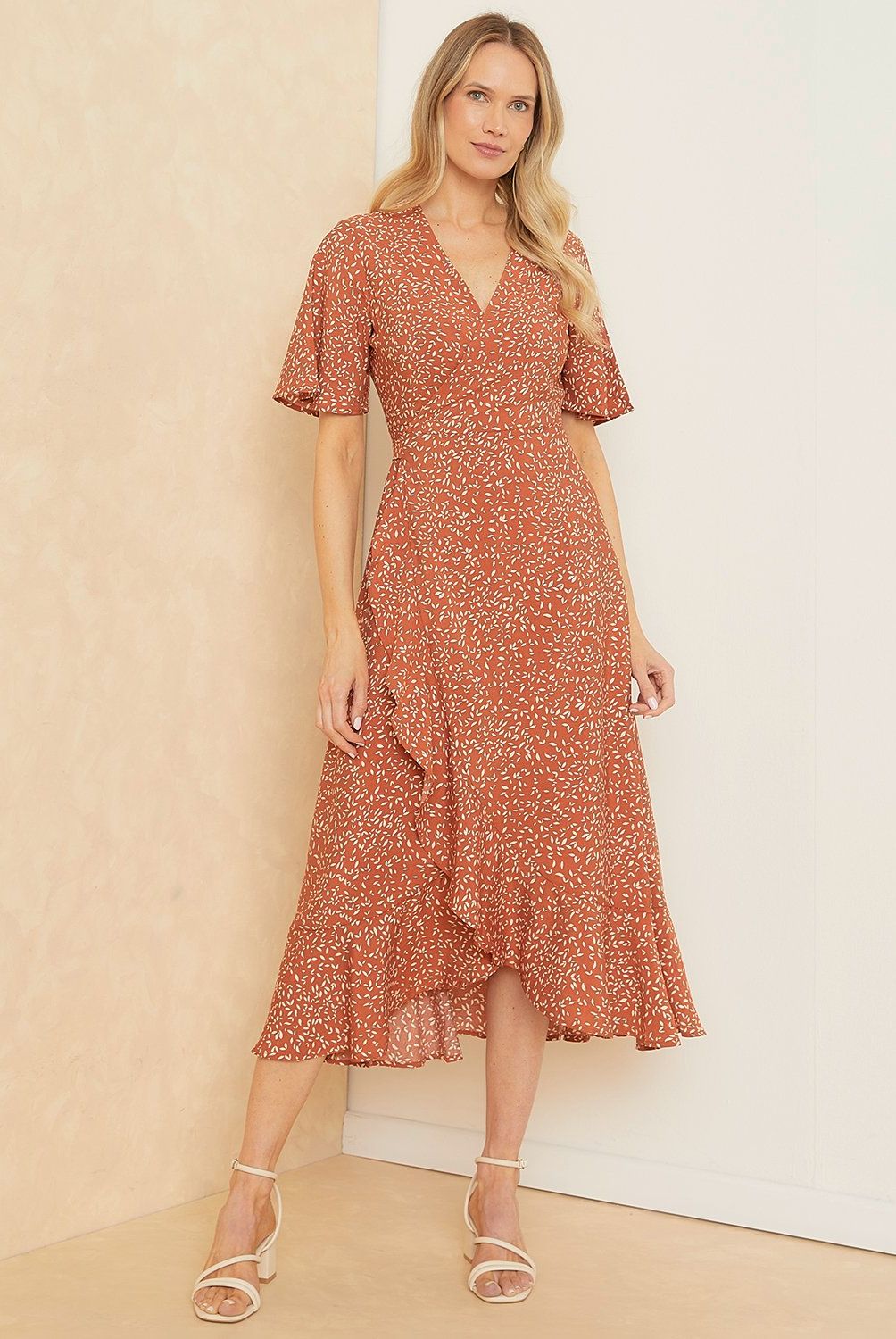 APOLOGY - Vestido Midi Apology Volados Mujer Viscosa