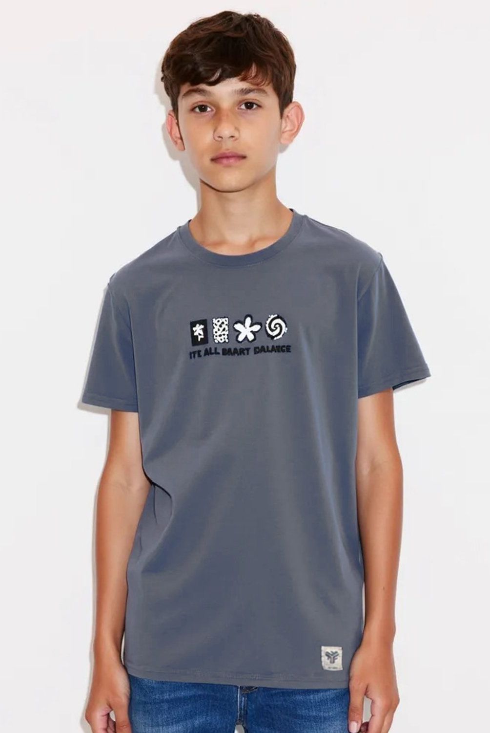 FEDERATION - Polera Federation Estampada Manga Corta Niño Algodón