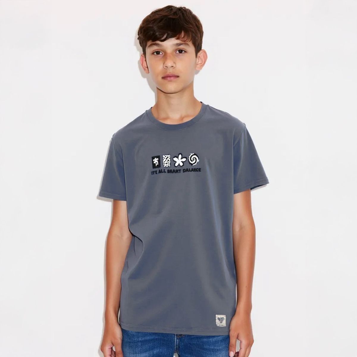 FEDERATION - Polera Federation Estampada Manga Corta Niño Algodón