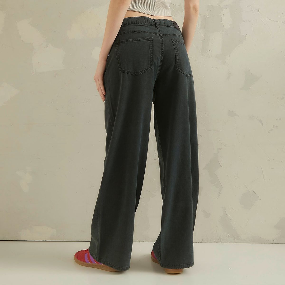 AMERICANINO - Pantalón Wide Leg Tiro Alto Mujer Americanino
