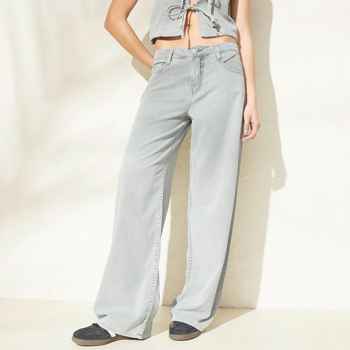 AMERICANINO - Pantalón Wide Leg Tiro Alto Mujer Americanino