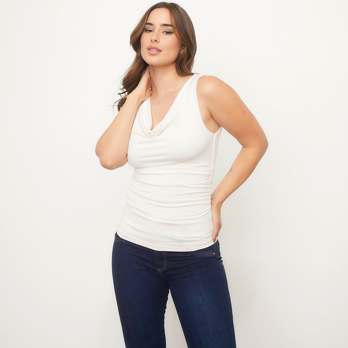 MOSSIMO - Polera Drapada Sin Mangas Mujer Mossimo