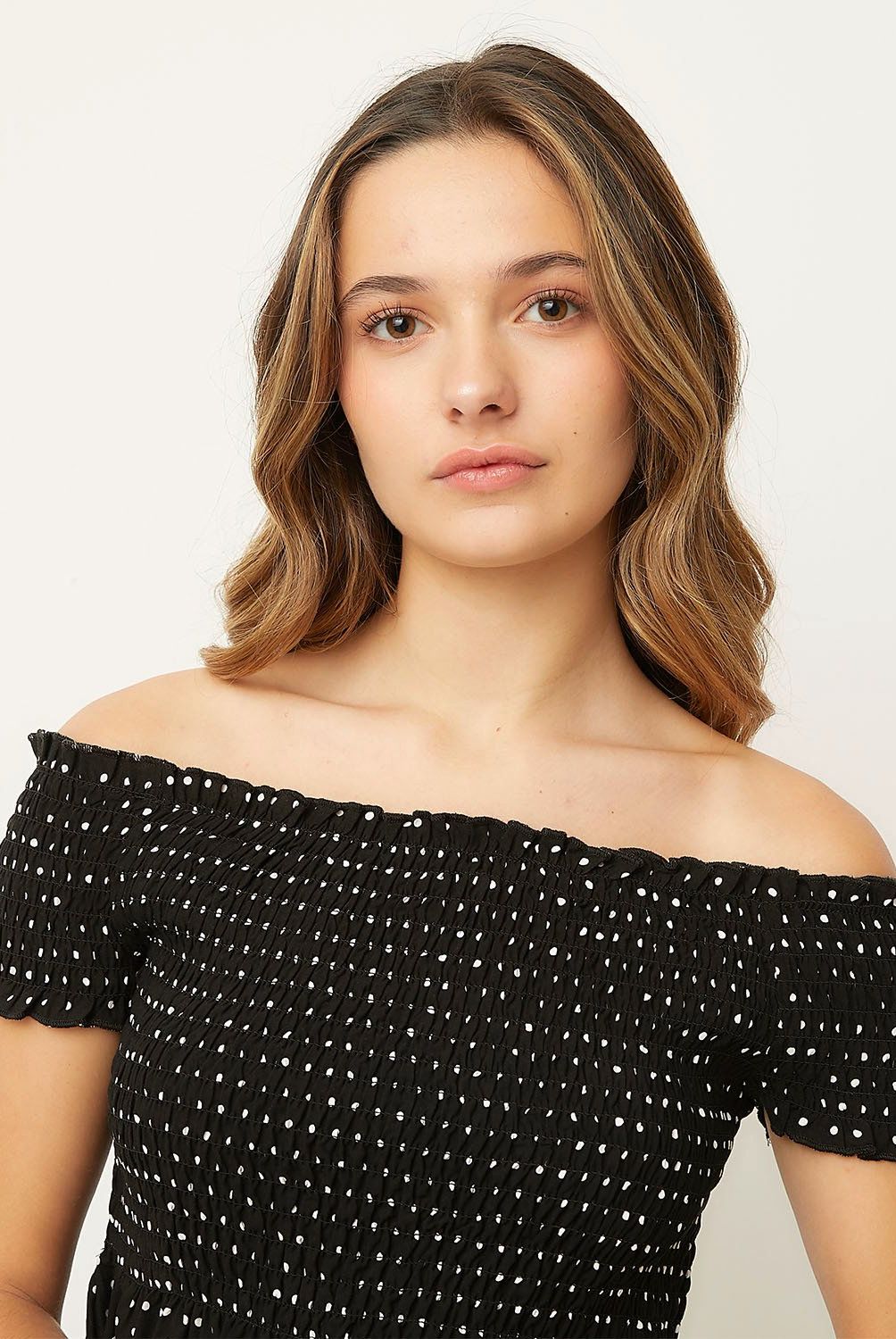 SYBILLA - Blusa Off Shoulder Manga Corta Mujer Sybilla