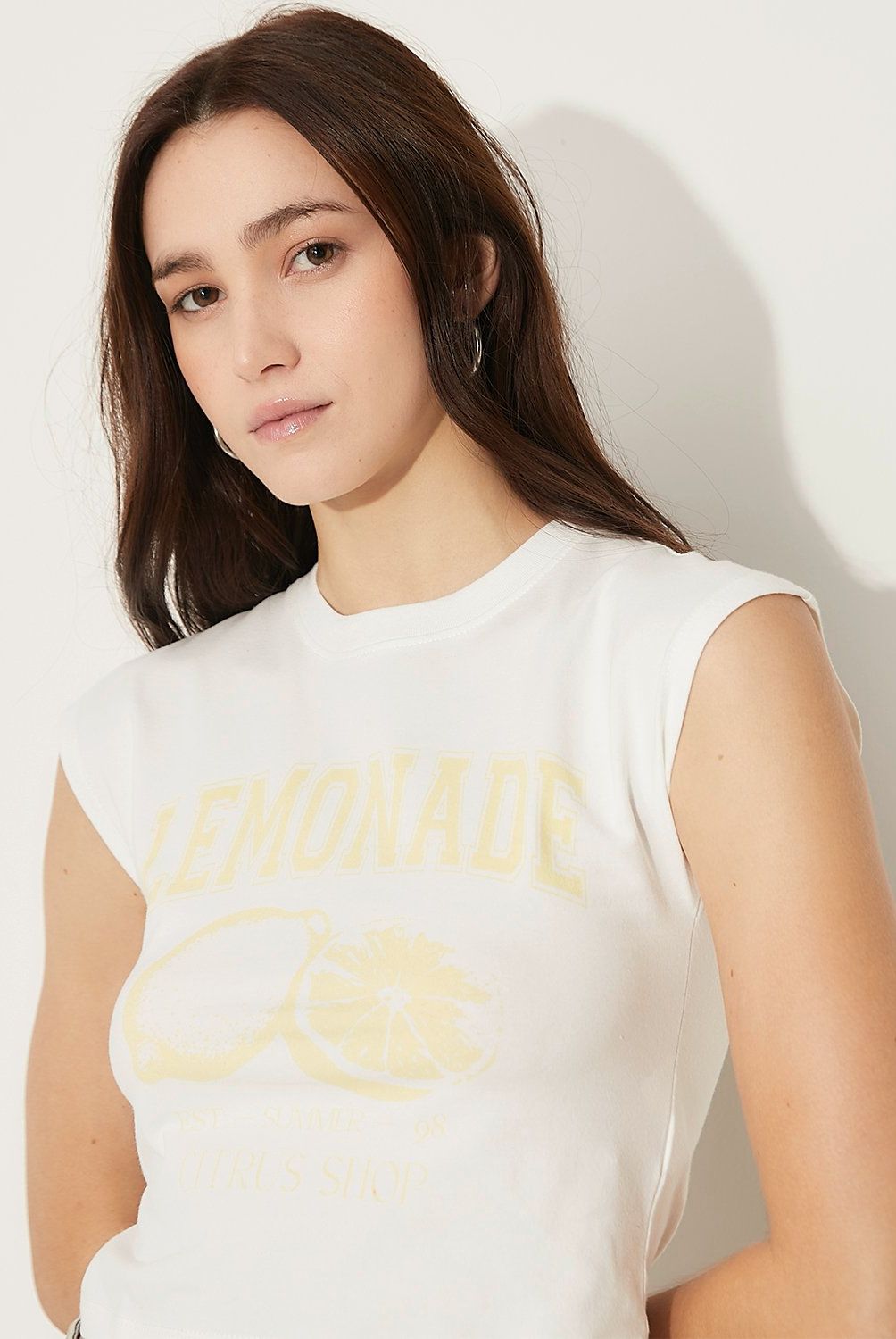 SYBILLA - Polera Sybilla Cropped Manga Corta Algodón Rayas Mujer