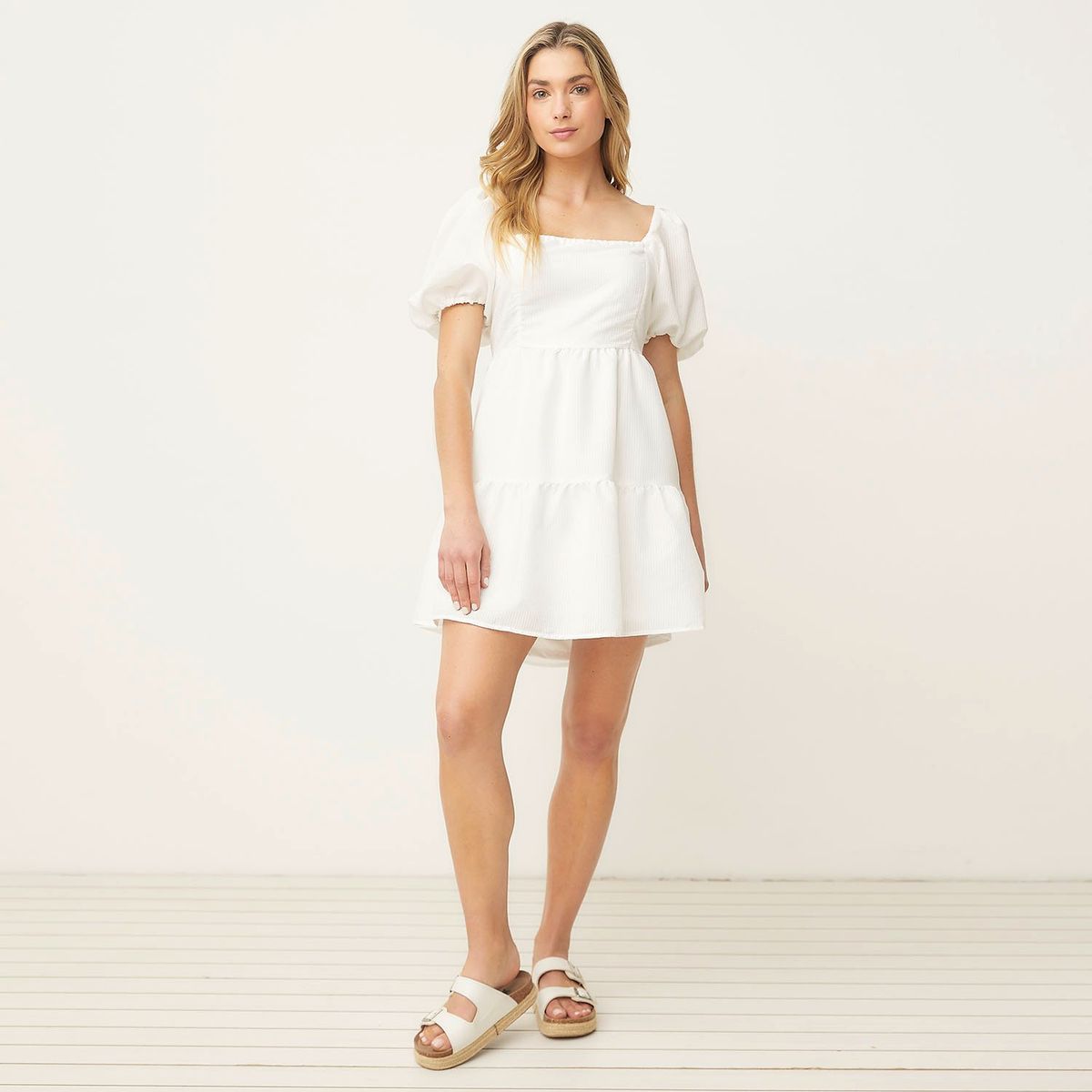 SYBILLA - Vestido Corto Manga Globo Mujer Sybilla