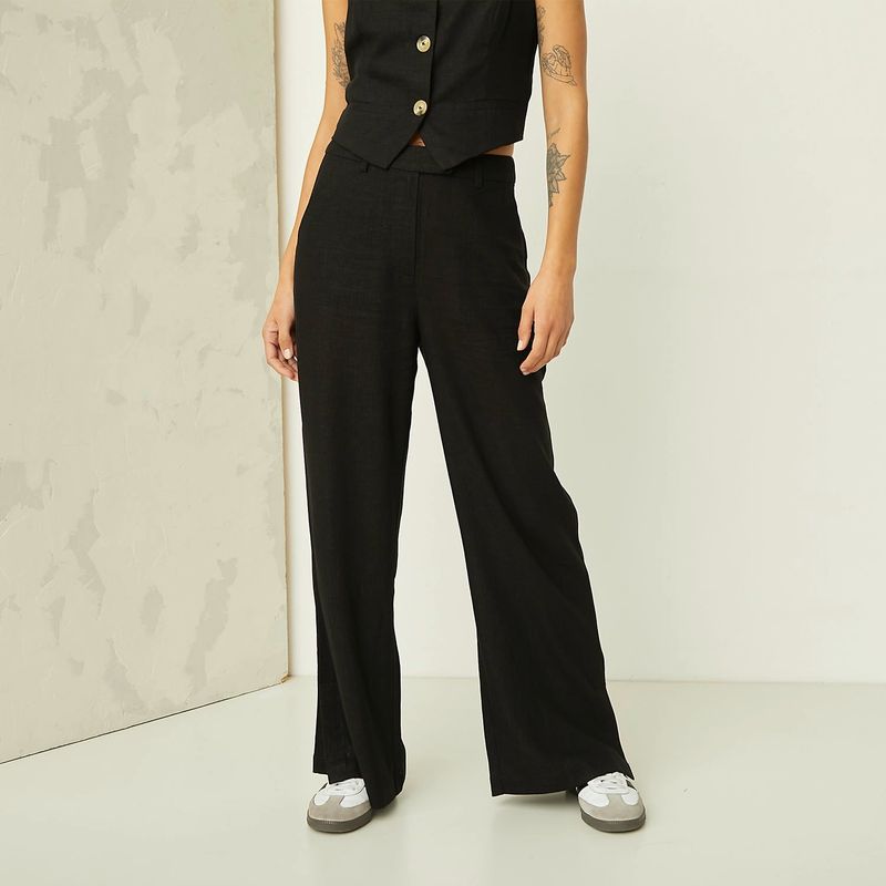 AMERICANINO - Pantalón Wide Leg Tiro Alto Mujer Americanino