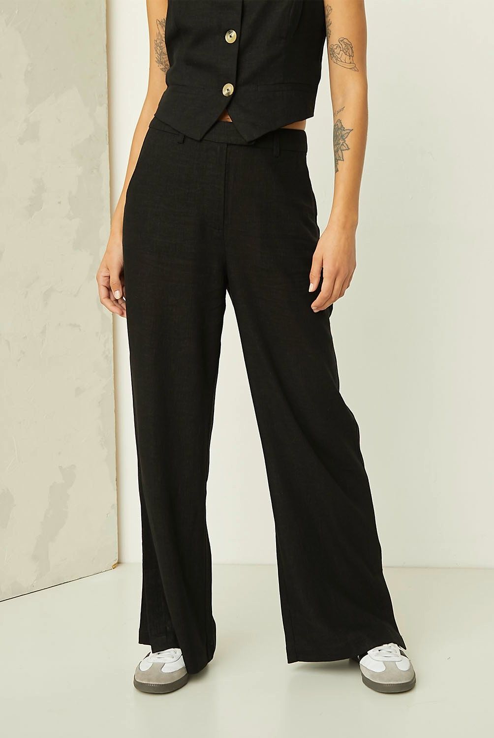 AMERICANINO - Pantalón Wide Leg Tiro Alto Mujer Americanino