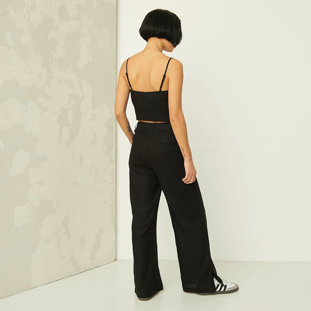 AMERICANINO - Pantalón Wide Leg Tiro Alto Mujer Americanino