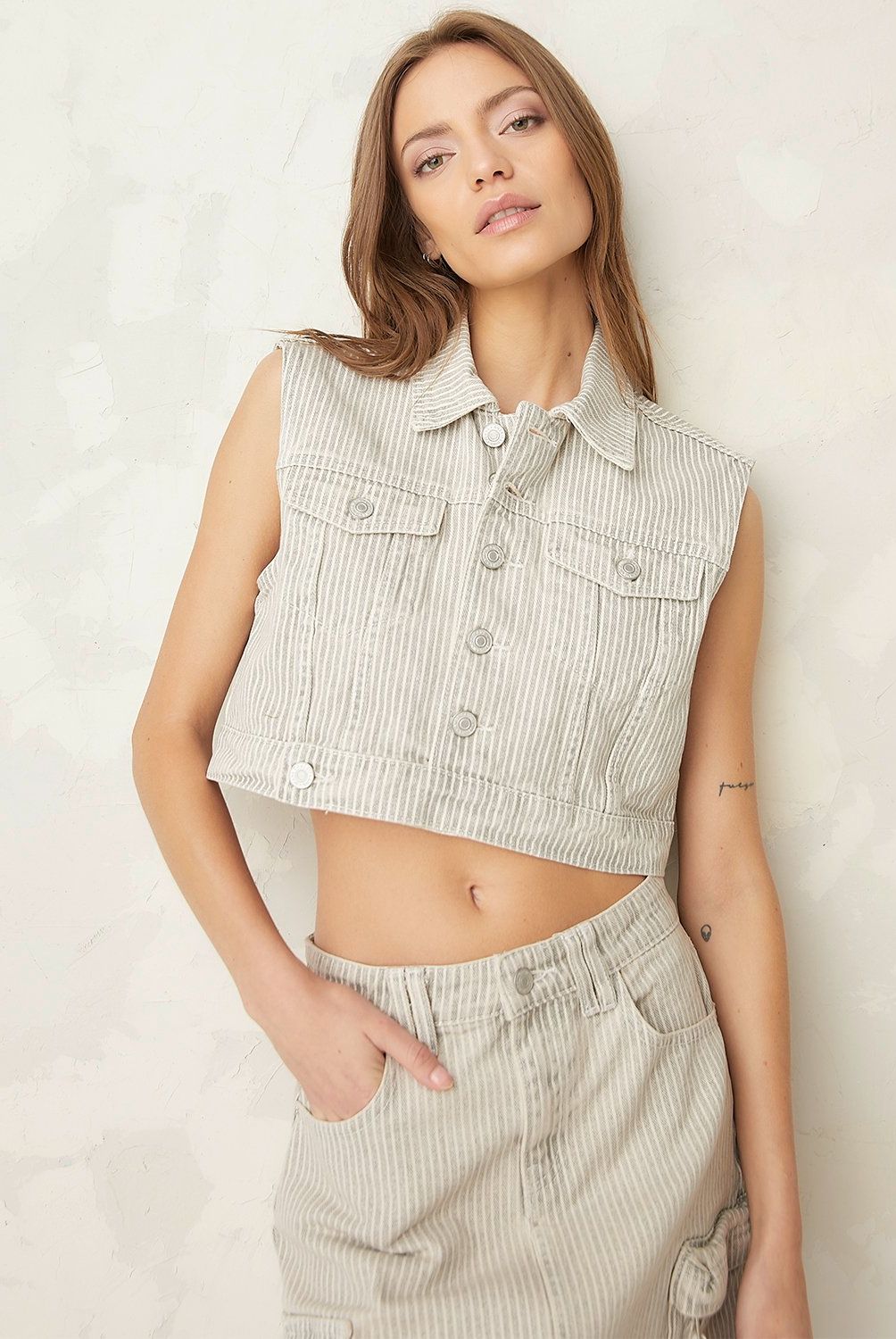 AMERICANINO - Chaqueta Denim Cropped Mujer Americanino