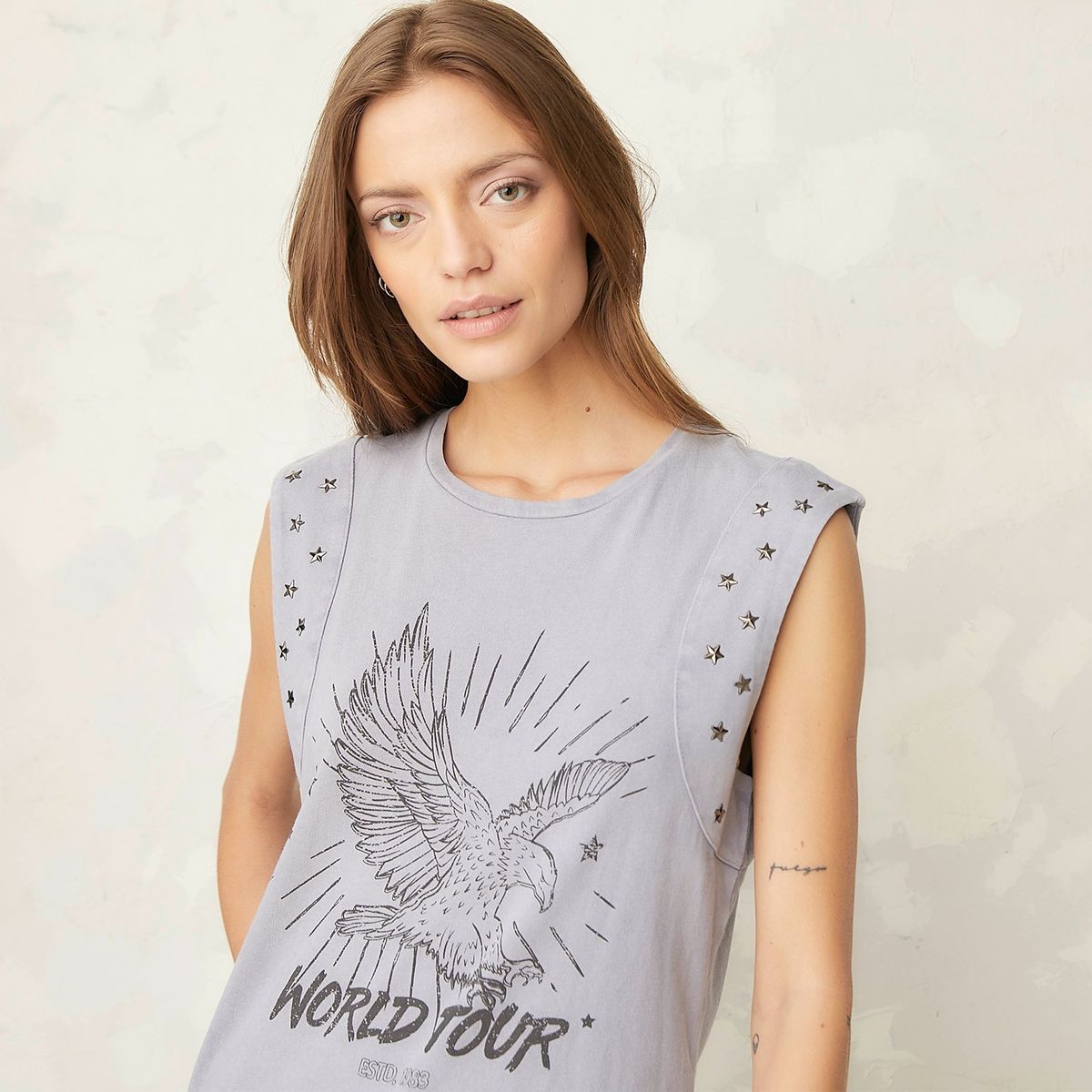 AMERICANINO - Polera Algodón Print Mujer Sin Mangas Americanino