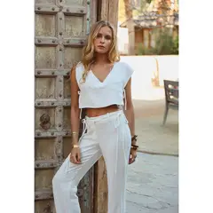 SYBILLA - Blusa Cropped Sin Mangas Mujer Por Paula Mekis