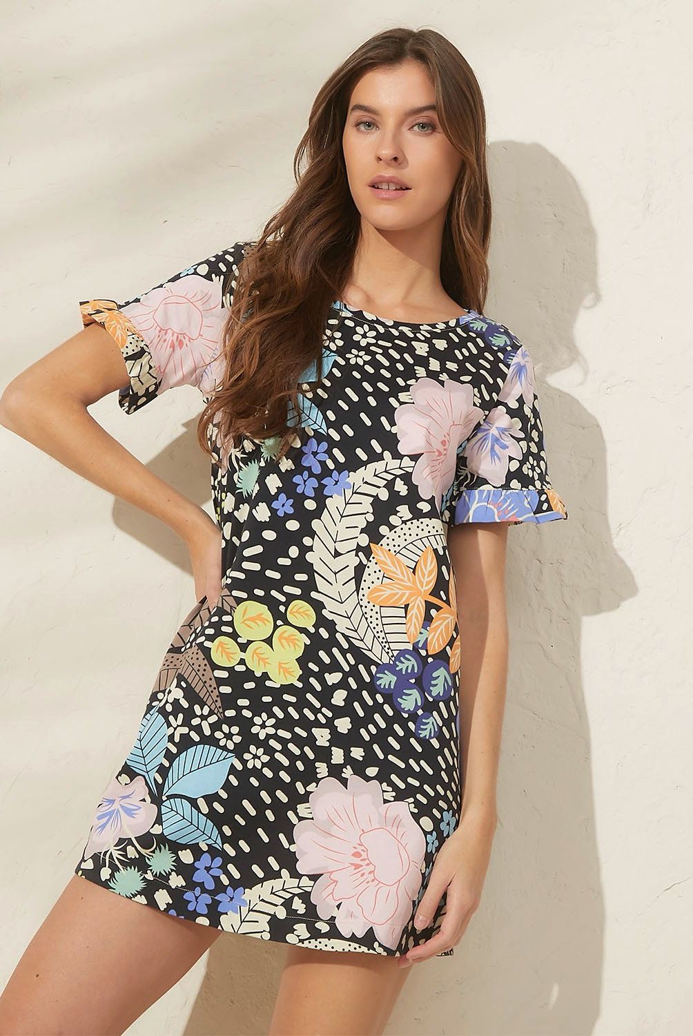 BASEMENT - Vestido Casual Algodón Mini Mujer