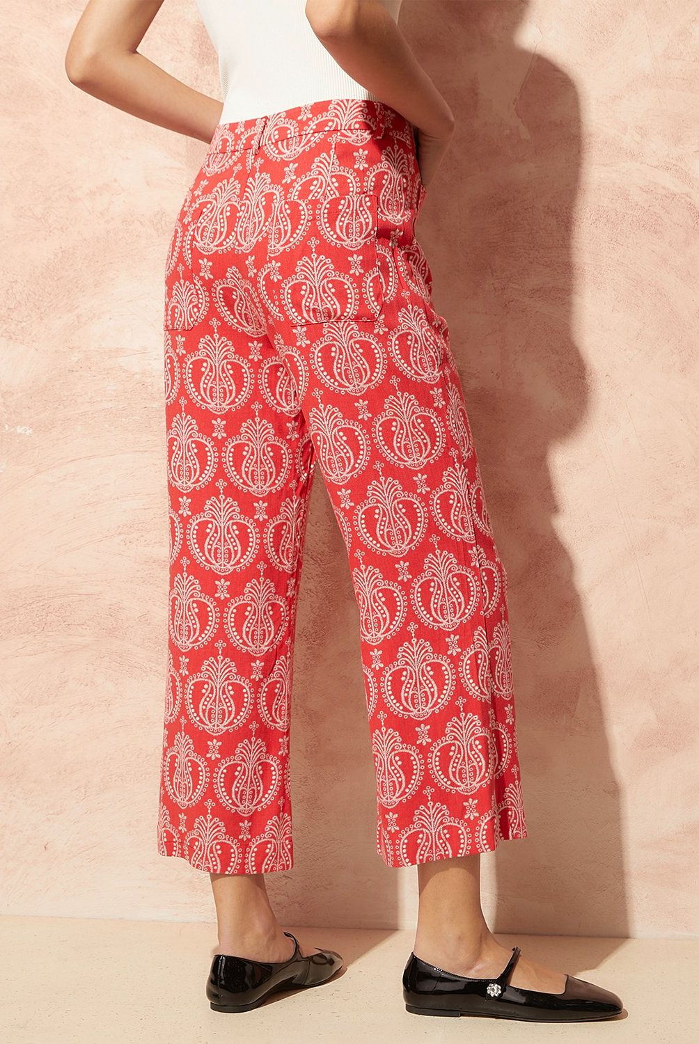 BASEMENT - Pantalón Wide Leg Tiro Alto Mujer Basement
