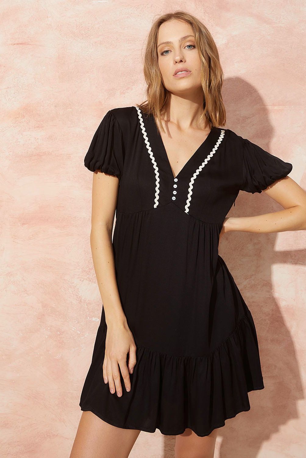 BASEMENT - Vestido Mini Casual Basement Viscosa Mujer