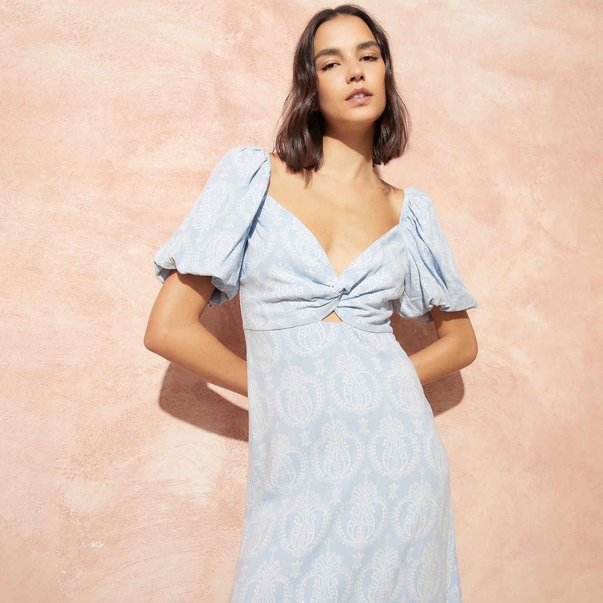 BASEMENT - Vestido Midi Mujer Basement Viscosa Estampado