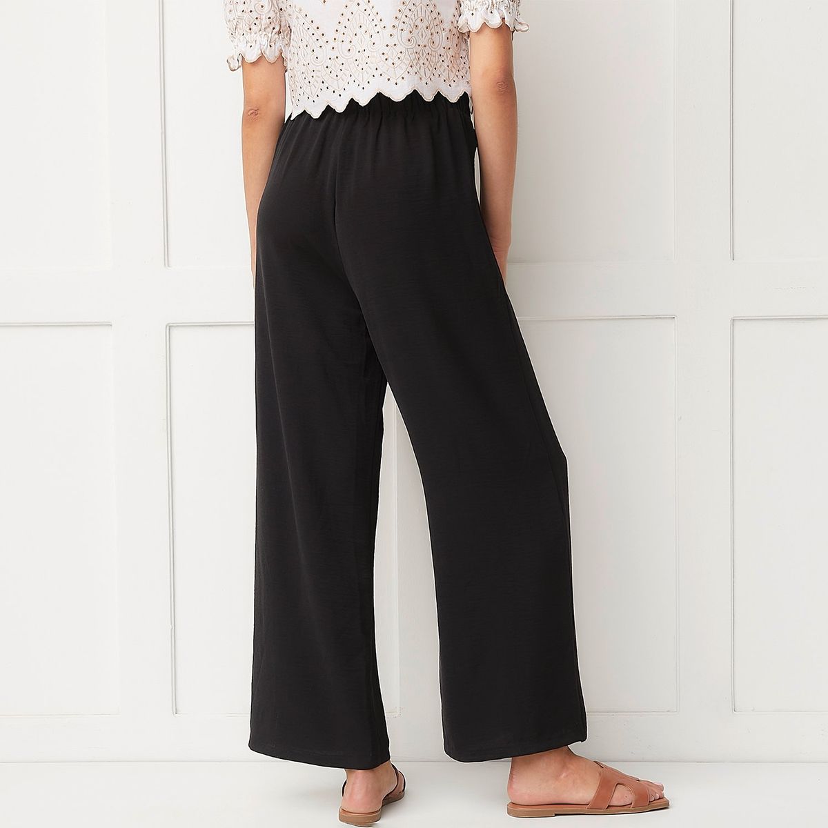 BASEMENT - Pantalón Basement Mujer Estilo Casual Diseño Liso