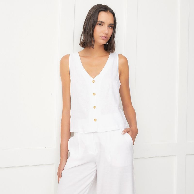 BASEMENT - Blusa Basement Mujer Sin Mangas Tencel y Viscosa