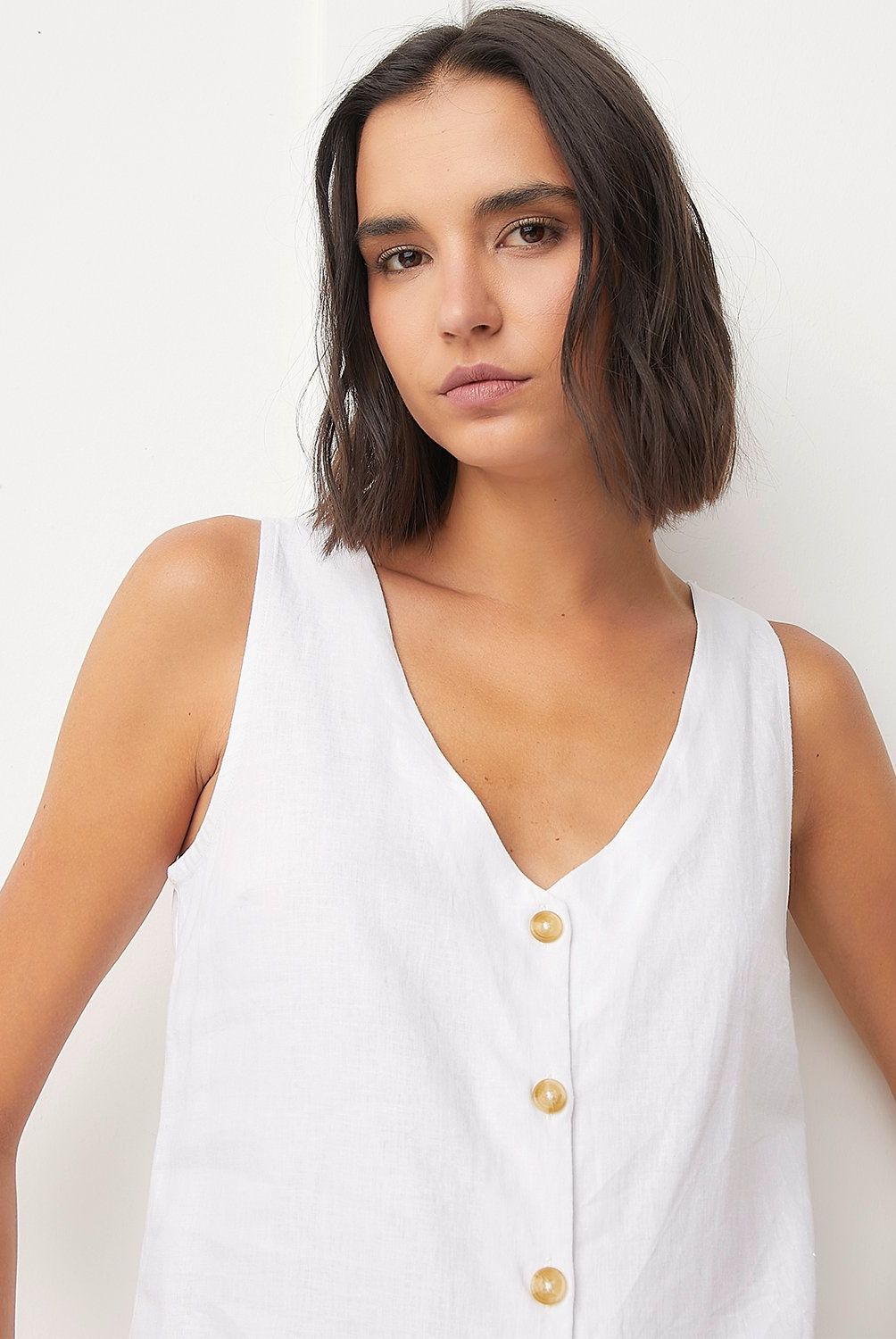 BASEMENT - Blusa Basement Mujer Sin Mangas Tencel y Viscosa
