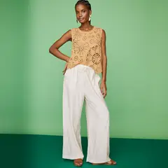 BASEMENT - Pantalón Culotte Mujer Viscosa Casual