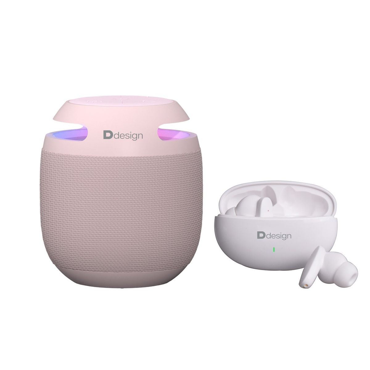 DDESIGN - Parlante Bluetooth Ddesign PKSOUND Rosa con Audífonos Inalámbricos