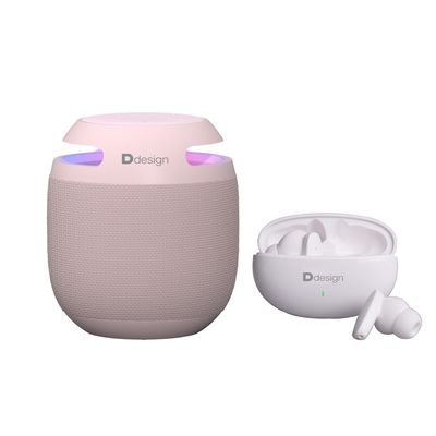 Imagen 2 del producto Parlante Bluetooth PKSOUND Rosa con Audífonos Inalámbricos Rosado ST