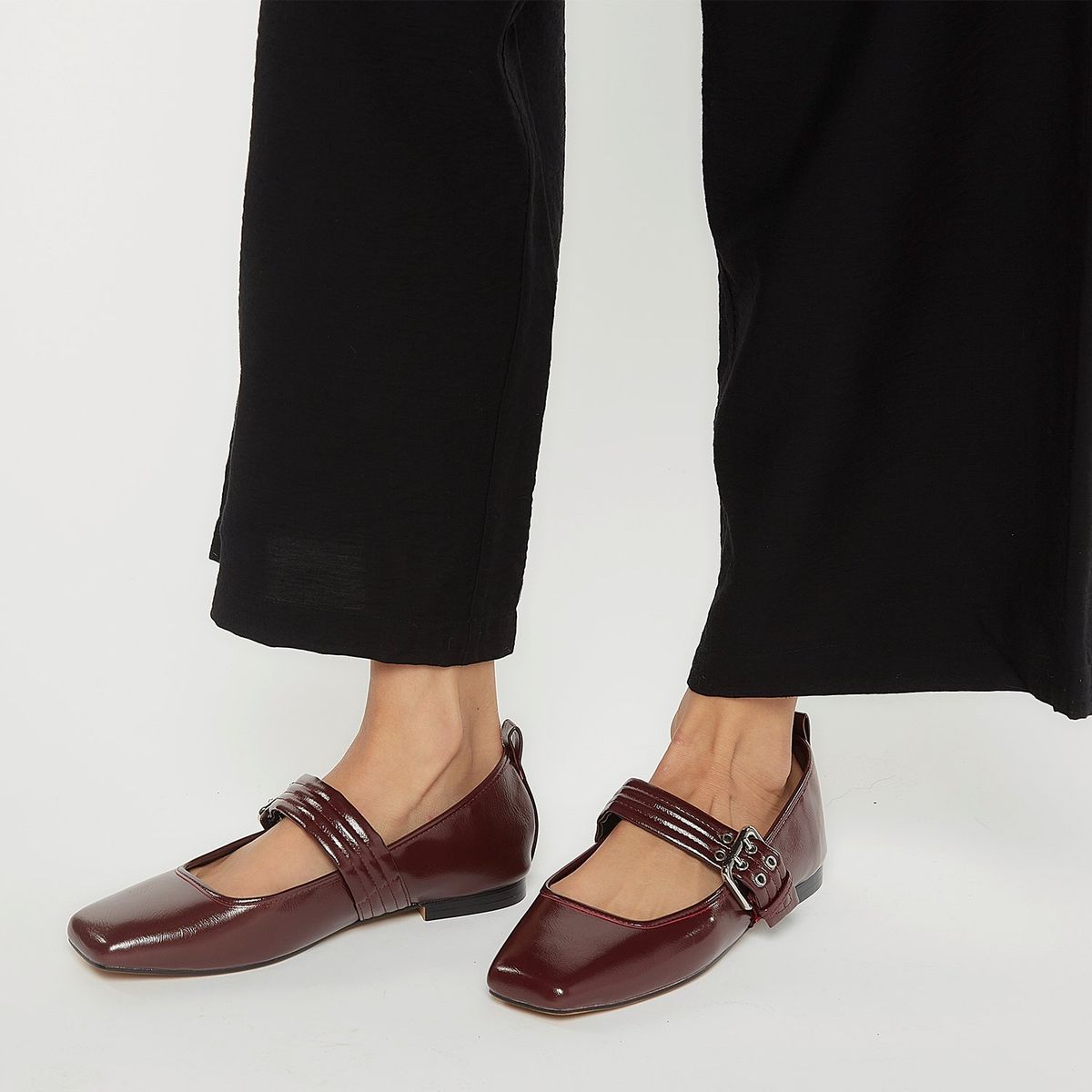 BASEMENT - Ballerinas Basement Mujer Sintético Rojo con Hebilla