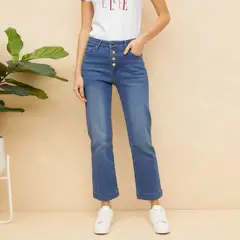 ELLE - Jeans Flare Tiro Medio Mujer