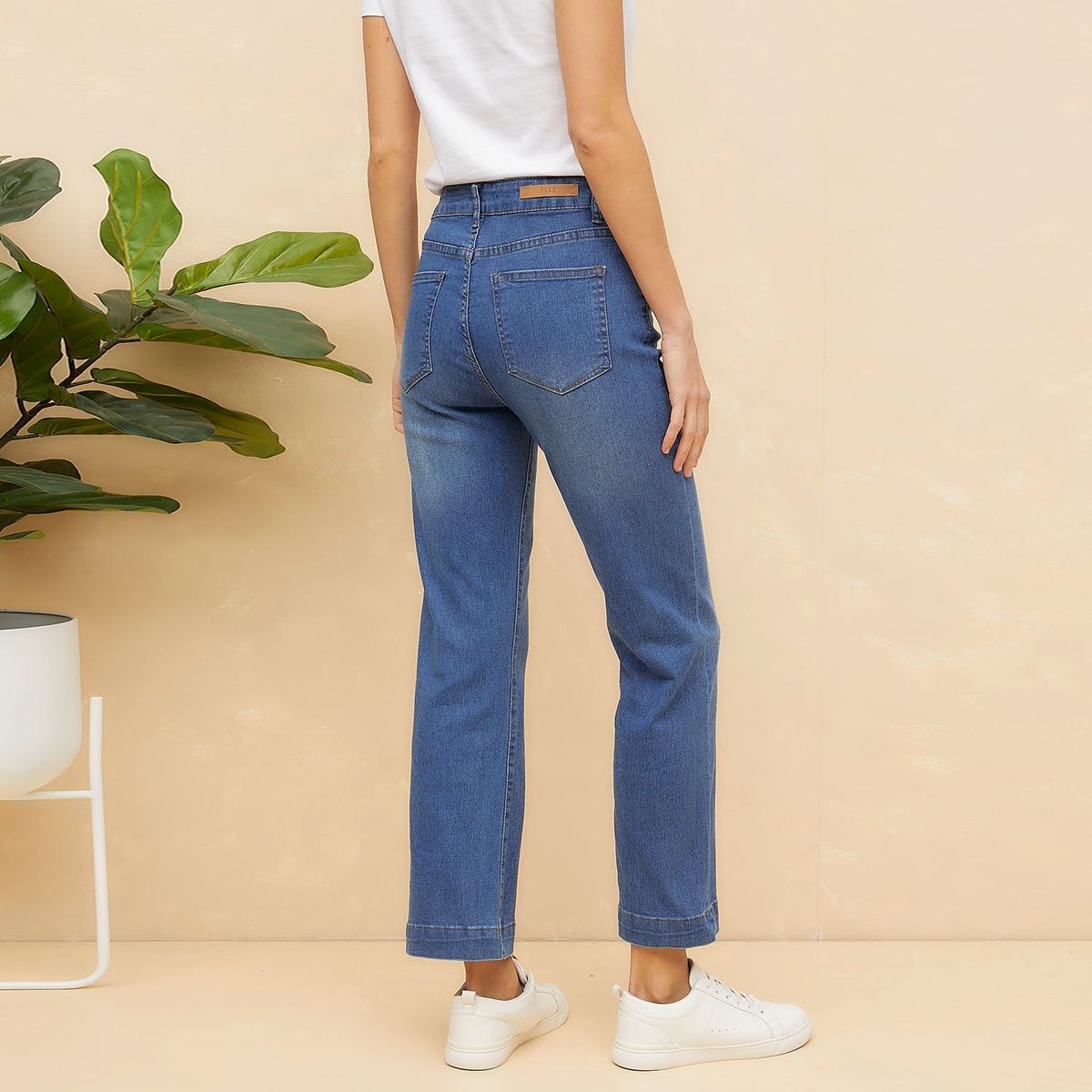 ELLE - Jeans Flare Tiro Medio Mujer Elle