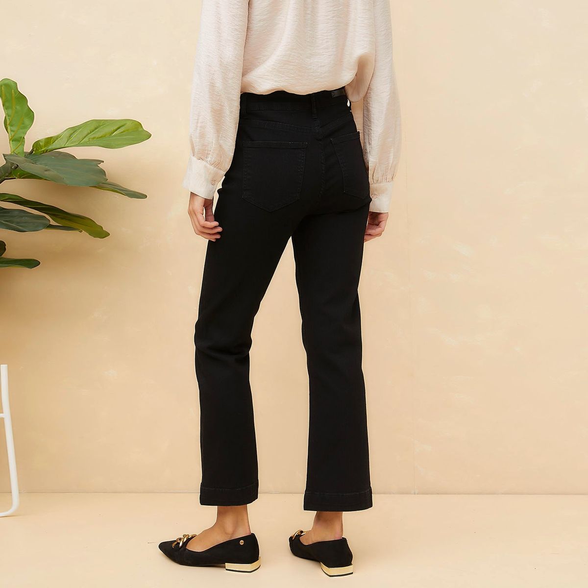 ELLE - Jeans Flare Tiro Medio Mujer Elle