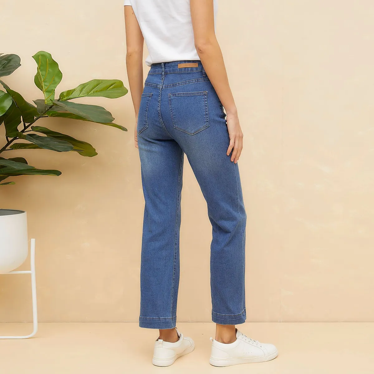 ELLE - Jeans Flare Tiro Medio Mujer Elle