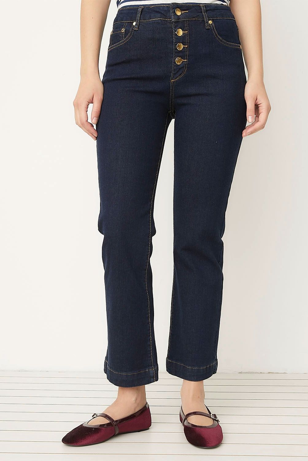 ELLE - Jeans Flare Tiro Medio Mujer Elle