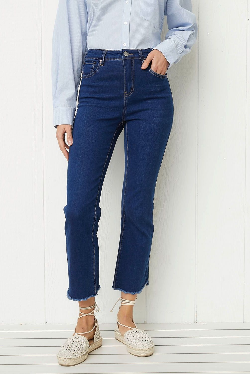 UNIVERSITY CLUB - Jeans Cropped Tiro Alto Mujer University Club