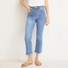 UNIVERSITY CLUB - Jeans Cropped Tiro Alto Mujer