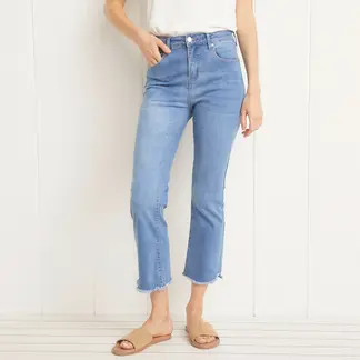 UNIVERSITY CLUB - Jeans Cropped Tiro Alto Mujer