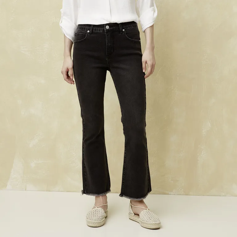 UNIVERSITY CLUB Jeans Flare Tiro Alto Mujer