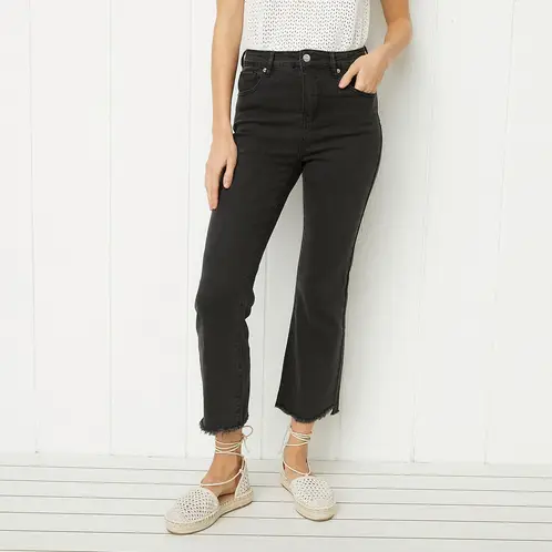 UNIVERSITY CLUB - Jeans Cropped Tiro Alto Mujer
