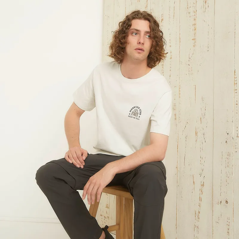 MOUNTAIN GEAR - Polera Deportiva Algodón Mountain Gear Manga Corta Hombre