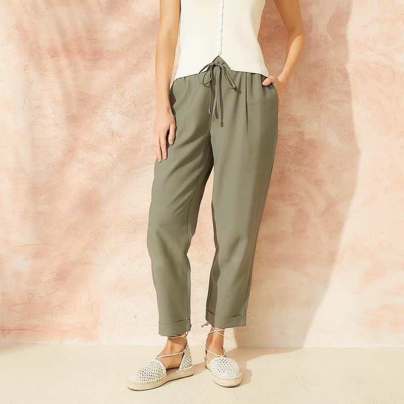 BASEMENT - Pantalón Straight Tiro Alto Mujer Basement
