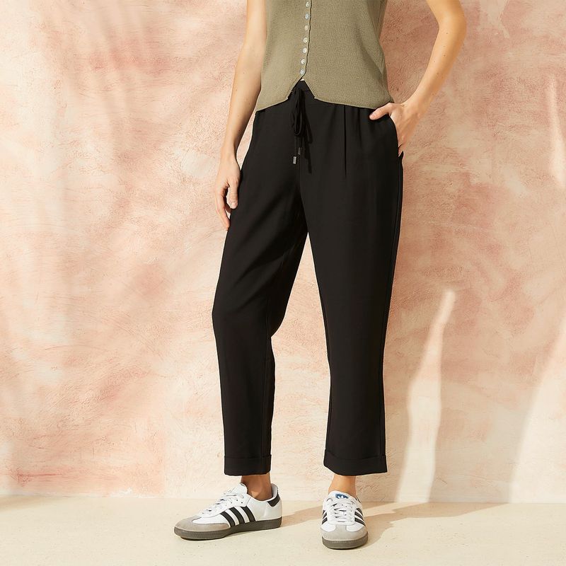 BASEMENT - Pantalón Straight Tiro Alto Mujer Basement