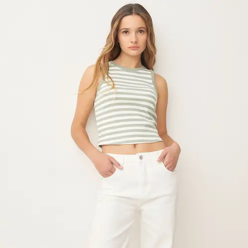SYBILLA - Polera Sin Mangas Algodón Mujer Estilo Casual