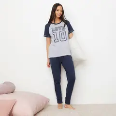 SYBILLA - Pijama Manga Corta Algodón Mujer Estampado