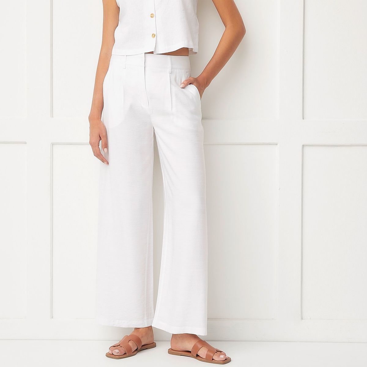 BASEMENT - Pantalones Basement Mujer Wide Leg Casual