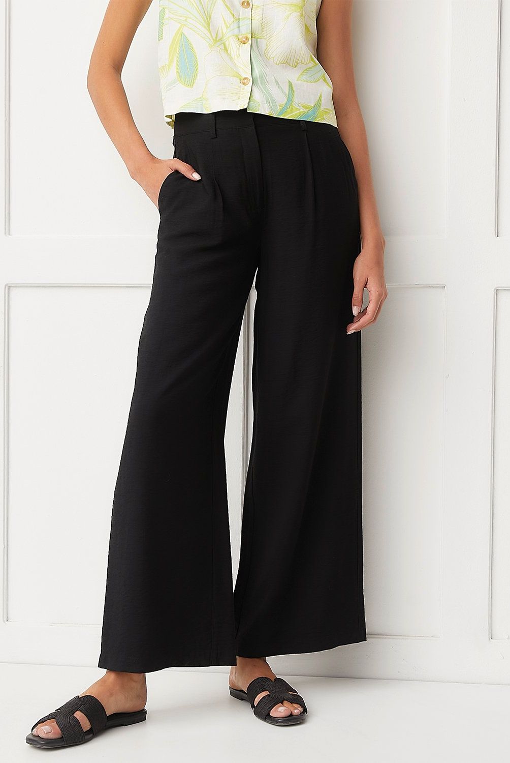 BASEMENT - Pantalones Basement Mujer Wide Leg Casual