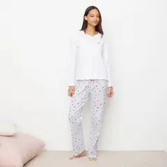 SYBILLA - Pijama Mujer Algodón Manga Larga Maxi