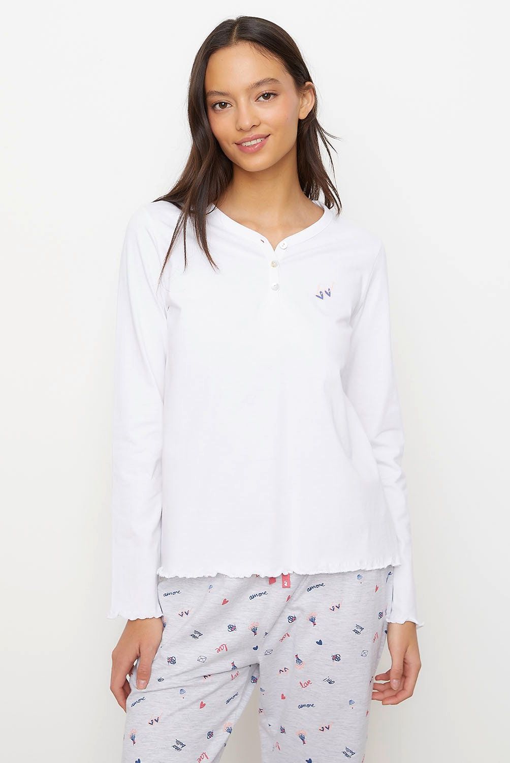 SYBILLA - Pijama Sybilla Mujer Algodón Manga Larga Maxi