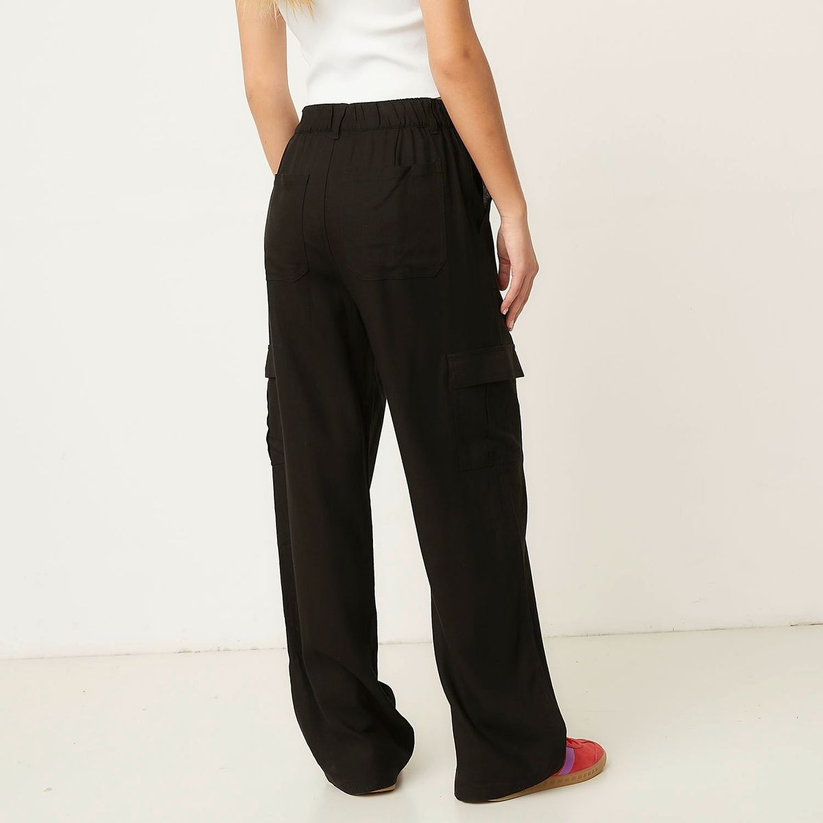 SYBILLA - Pantalón Cargo Wide Leg Tiro Alto Mujer Sybilla