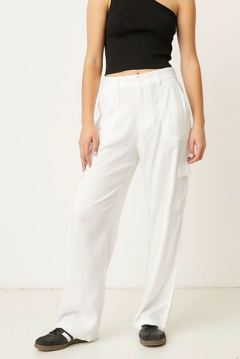 SYBILLA - Pantalón Cargo Wide Leg Tiro Alto Mujer Sybilla