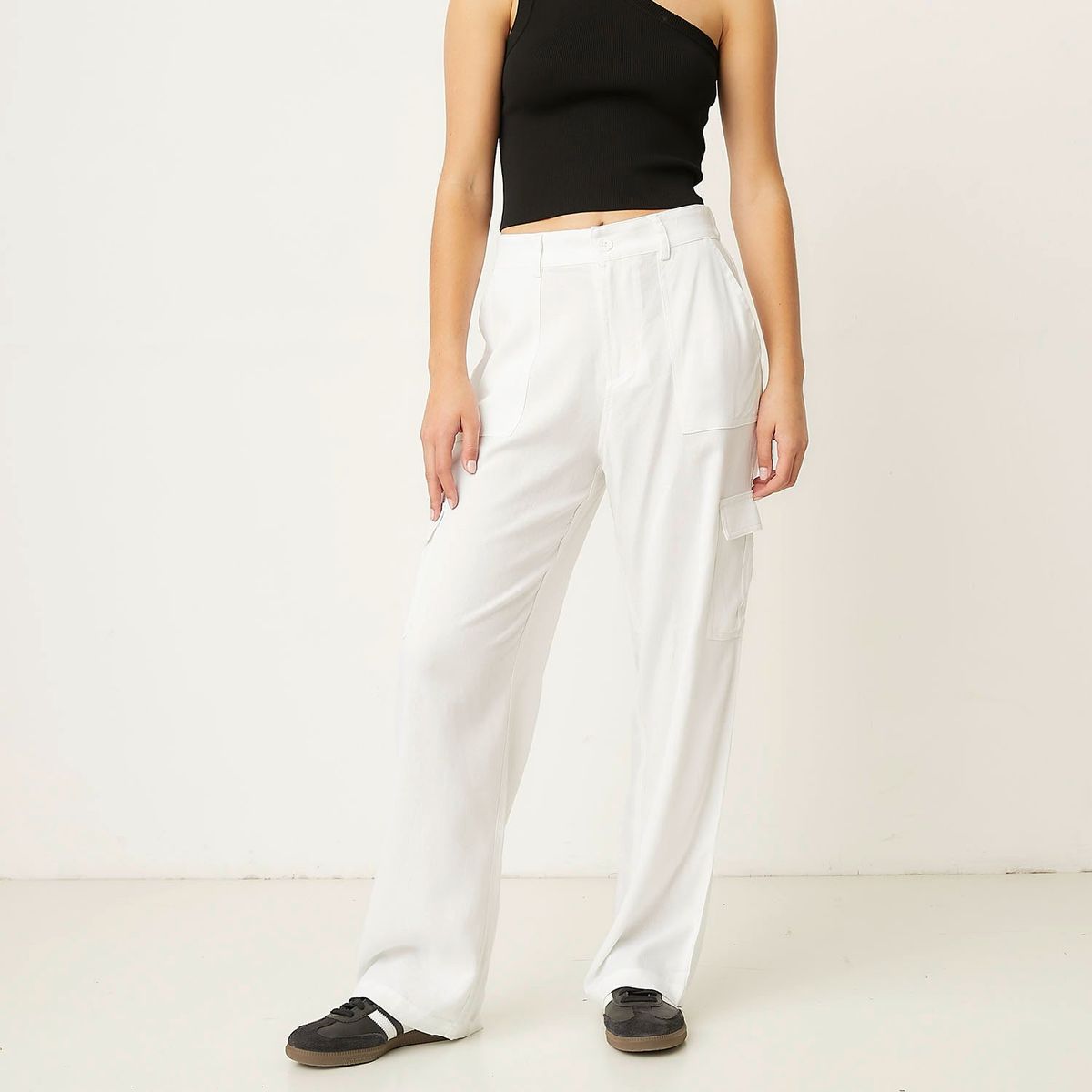 SYBILLA - Pantalón Cargo Wide Leg Tiro Alto Mujer Sybilla